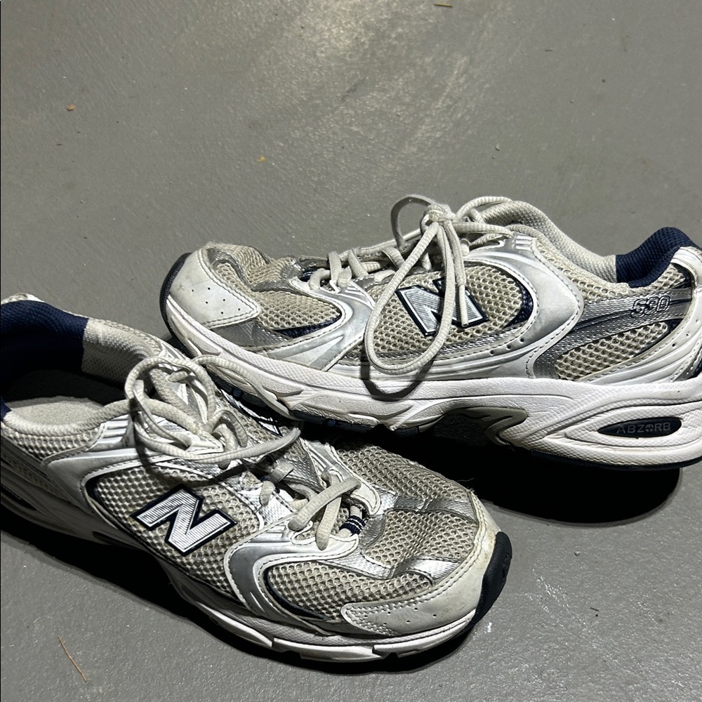New Balance Classic White and Gray Running Shoes